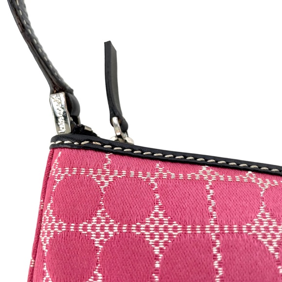 Kate Spade Noel Pink Dot & Leather Mini Shoulder Bag/Baguette Designer Handbag - Picture 6 of 12